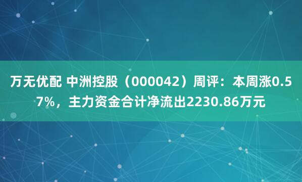万无优配 中洲控股（000042）周评：本周涨0.57%，主力资金合计净流出2230.86万元